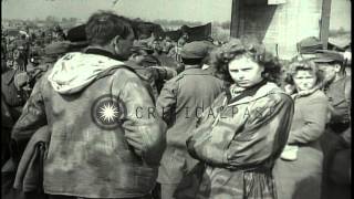 American soldiers rest after the battle at the Tangermunde bridge in Germany duriHD Stock Footage [upl. by Mcgraw]