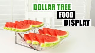 DIY DOLLAR TREE FOOD DISPLAY TRAY Summer Party Serving Tray [upl. by Lindsley]