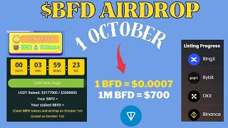 BFD Coin Airdrop Update  BFD Coin Listing Price  BFD Coin Withdrawal [upl. by Calise]