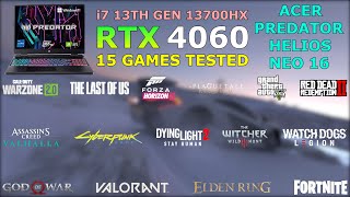 Acer Predator Helios Neo 16  RTX 4060  i713700HX  Test in 15 Games in 2023 [upl. by Donia]