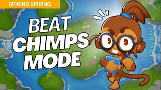 How to Beat CHIMPS Mode Hard on Spiring Spring  BTD6 Strategy [upl. by Line]