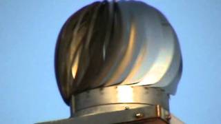 Stainless steel spinning chimney cowl fitted to a square chimney pot [upl. by Goto405]