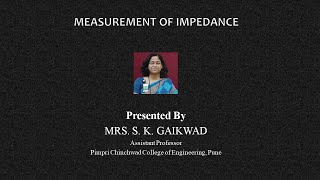 Measurement of Impedance [upl. by Narod]