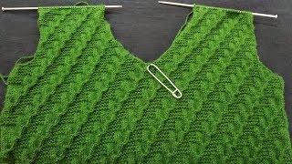 Gents Half Sweater Knitting Part2 VShape Neck स्वेटर का गला कैसे घटाऐं Natural Style Hindi [upl. by Kenaz]