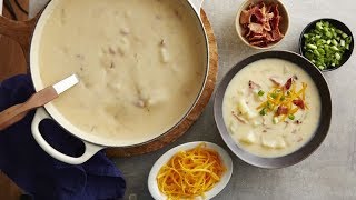 Loaded Potato Soup  Betty Crocker Recipe [upl. by Nahtan]