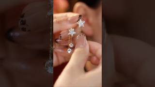 Star design earrings girls fashion 😍💛earrings jewellery 10million [upl. by Lehar297]