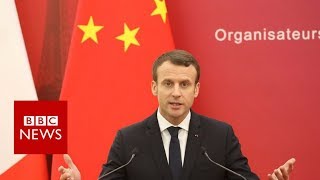 Macron amuses China with Chinese lesson BBC News [upl. by Keefer158]