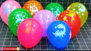 Colorful Cartoon Balloon Popping ASMR  Fun Dino Moon amp Superhero DesignsPart65 [upl. by Simonette503]