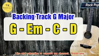 Pop Rock BACKING TRACK G Major  G Em C D  80 BPM  Guitar Backing Track [upl. by Wardlaw506]