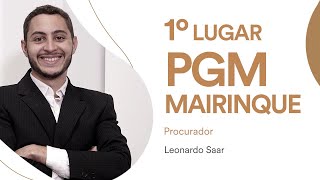 1° lugar para Procurador do concurso PGM Mairinque  Leonardo Saar [upl. by Asimaj]