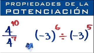 Propiedades de la potenciación  Cociente de potencias con bases iguales [upl. by Innoc]