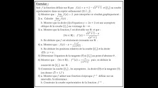 Etude de fonction et dérivabilité  exercice sur létude de fonction 2BAC [upl. by Latreshia324]