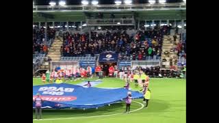 Strømsgodset  KFUM spillerne kommer inn på Marinlyst Stadion i Eliteserien 10112024 [upl. by Ellene29]