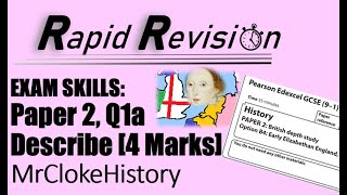 GCSE History Rapid Revision Elizabethan England Paper 2 Q1a Describe 4 marks [upl. by Elakram]