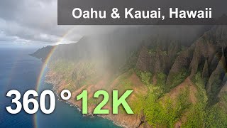 Oahu amp Kauai Hawaii 360 aerial video in 12K [upl. by Aniratac]