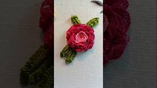 Hand Embroidery Floral Rose 🌹 flower designs easy design youtubeshorts [upl. by Lehplar347]