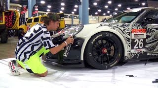 2013 PORSCHE 911 GT3 ONE OF A KIND HAND PAINTED ART RACE CAR DUB SHOW MIAMI 2014 [upl. by Nolyarg]