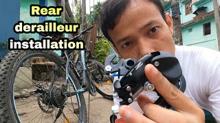 Rear derailleur installation Shimano gear installation Shimano TZ tourney shimano gearcycle [upl. by Gallard]