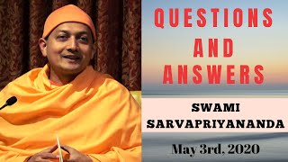 Ask Swami with Swami Sarvapriyananda  May 3rd 2020 [upl. by Naahsar]