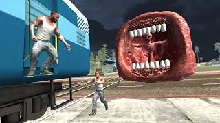 Franklin Fight Train Eater Monster in Indian Bike Driving 3D [upl. by Hawk927]