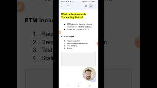 What is Requirements Traceability Matrix  1 min  Software Testing Shorts 54 [upl. by Asiilanna]