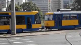 Trams in Leipzig Germany [upl. by Rimola]