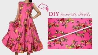 Very Easy and Cute Summer Dress Sewing 💃 Two Ways to Wear Stylish Dresses in Summer ✂️ [upl. by Suiradal807]