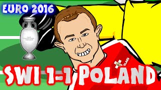 SHAQIRI BICYCLE KICK Switzerland vs Poland in 25 SECONDS 11 Euro 2016 Last 16 Highlights [upl. by Refynnej879]