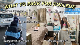 HOSTEL PACKING ESSENTIALS everything you need to bring to college hostel 🧳✈️ [upl. by Nattirb]