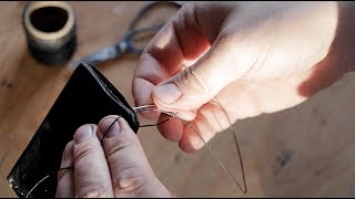 DIY Leather Wallet Repair By Hand [upl. by Conley915]