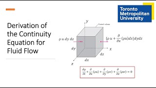 Derivation of the Continuity Equation for Fluid Flow [upl. by Solakcin95]