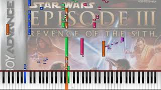 Star Wars Episode III GBA  quotTrade Federation Marchquot Synthesia Midi Rip [upl. by Nylknarf386]