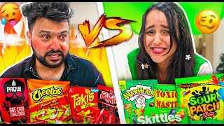 The ULTIMATE Spicy VS Sour Food Challenge 🍋🌶 [upl. by Schug991]