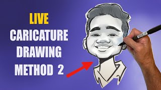 Live Caricature Drawing Method 2 [upl. by Knowling540]