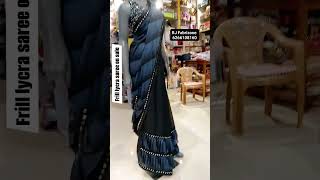 Frill designer saree 🥻 😎 saree rjfashion partywear [upl. by Ahsinet577]