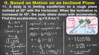 Based on Motion on an Inclined Plane  Problem 11 11thphysics ncertphysics iscphysics jee neet [upl. by Ahsinuq]