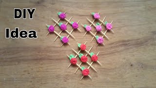 DIY toothpick art DIY craft ideaHow to make toothpick wall artArts and craft [upl. by Mure]