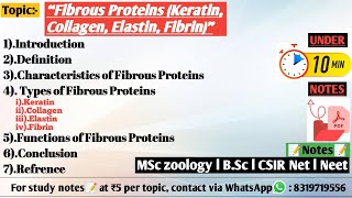 Fibrous Proteins  Keratin  Collagen  Elastin Fibrin  Biochemistry [upl. by Svetlana547]