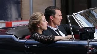 Matthew McConaughey and Scarlett Johansson Film Fashion Ad in New York  Splash News [upl. by Einned]