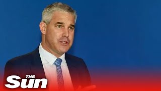 Health Minister Stephen Barclay makes speech on health care plans at Tory Party Conference [upl. by Llecrad]