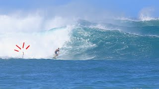 Surfing Massive Himalayas Waves North Shore Hawaii  11224 [upl. by Elish]