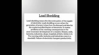 Write a paragraph about Load Shedding shorts subscribe [upl. by Eenafit]