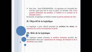 Comprendre le concept et les enjeux de la logistique en 7 POINTS CLES [upl. by Adallard]