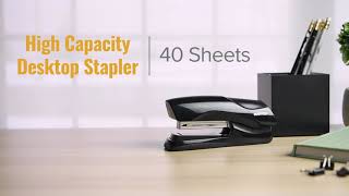 Bostitch Antimicrobial Flat Clinch Stapler 40 Sheets Full Strip [upl. by Tansey]