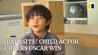 South Korean film ‘Parasite’ child actor cheers best picture win in Oscars [upl. by Llehcnom395]