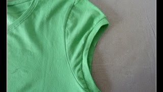 How to make tshirt sleeves into cap sleeves [upl. by Anyar]