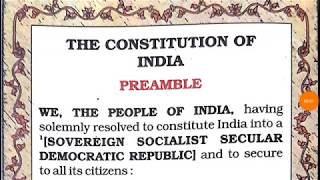 Preamble of the constitution complete explaination of all the terms of preamble [upl. by Tatia]