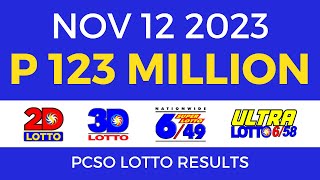 Lotto Result November 12 2023 9pm PCSO [upl. by Gney476]