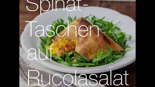 SpinatTaschen auf Rucolasalat  Rezept von Betty Bossi amp Miele [upl. by Imyaj872]