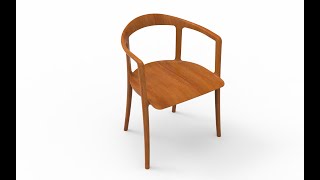 Solidworks  Surface  Wood Chair 03 [upl. by Amre]